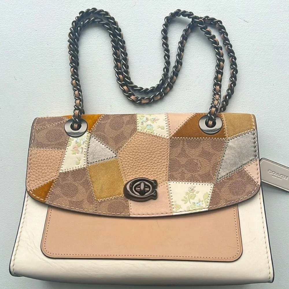 Coach Patchwork Parker Shoulder Bag - Tan and Cream - Picture 4 of 15